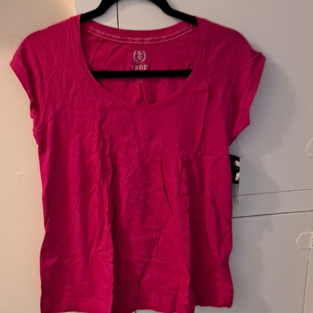 IZOD Women's SZ  Small Rose S/S Cotton Top, NWT